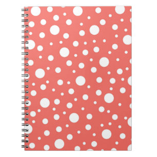 Polka Dot on Living Coral Notizblock