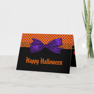 Polka Dot Orange Lila Black Halloween Karte