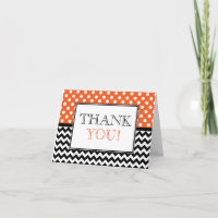 Polka Dot Orange & Zickzack Dankeschön Karte