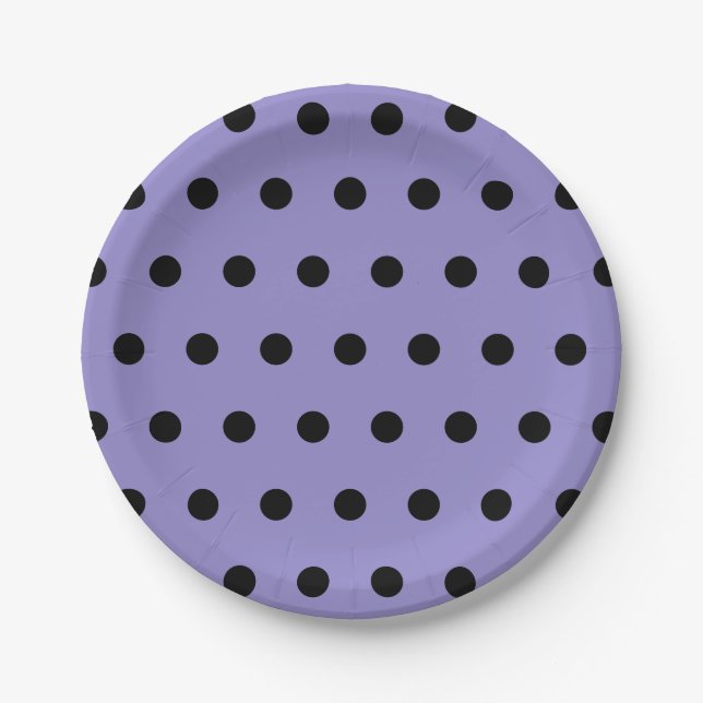 Polka Dot Paper Teller (Lavendel & Black) (Vorderseite)