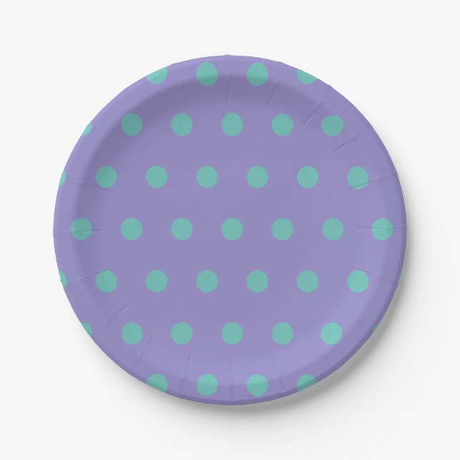 Polka Dot Paper Teller (Lavender & Aqua) (Vorderseite)