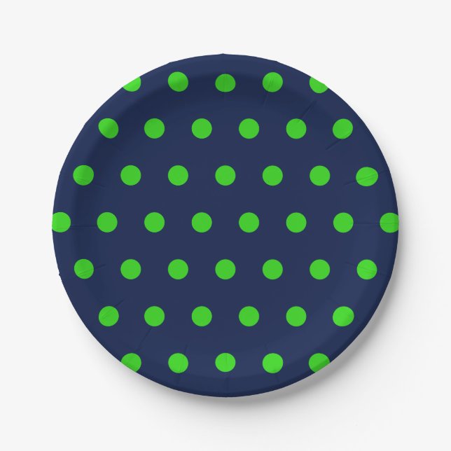 Polka Dot Paper Teller (Navy Blue & Lime Green) (Vorderseite)