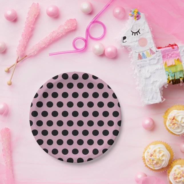 Polka Dot Paper Teller (rosa und schwarz) (Party)