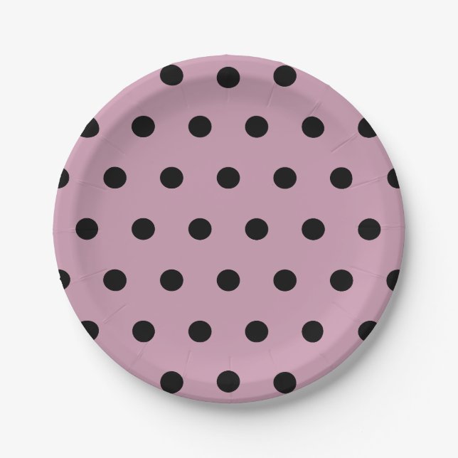 Polka Dot Paper Teller (rosa und schwarz) (Vorderseite)