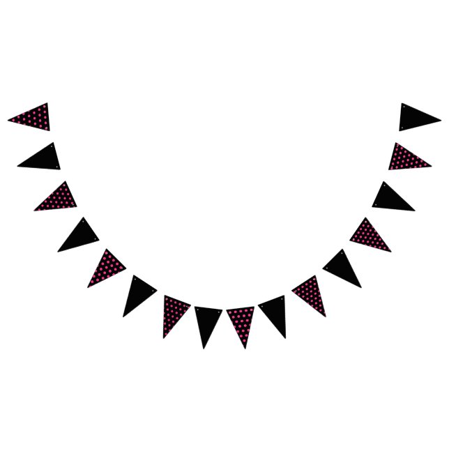 Polka Dot Party Banner (Schwarz & Neon Pink) (Alle)