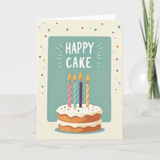 Polka Dot Party Cake Karte (Vorderseite)
