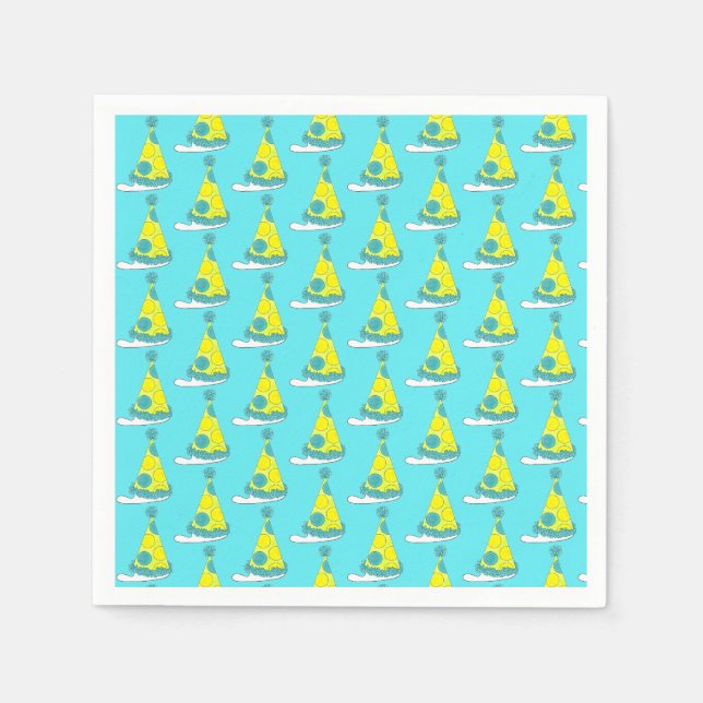 Polka Dot Party Happy Birthday Celebration Serviette (Vorderseite)