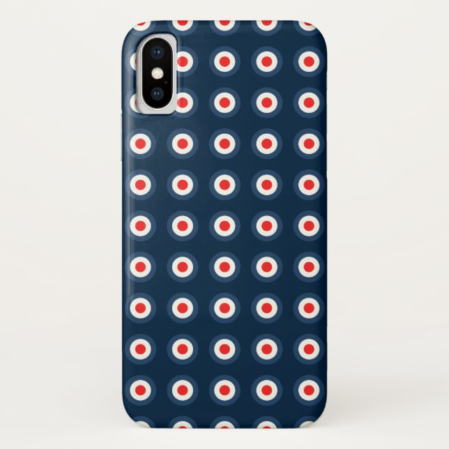 Polka Dot Pattern - Blaues Weiß Case-Mate iPhone Hülle (Rückseite)