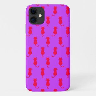 Polka Dot Pattern Pop Art Cat in rot und laxisch Case-Mate iPhone Hülle
