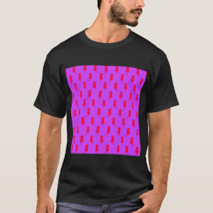 Polka Dot Pattern Pop Art Cat in rot und laxisch T-Shirt