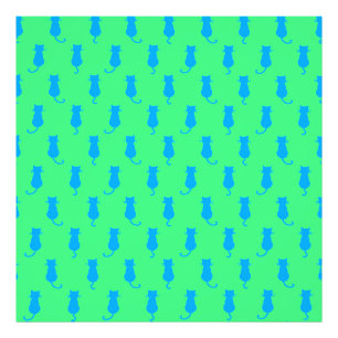 Polka Dot Pattern Pop Art Chat in blau und Limon Fotodruck