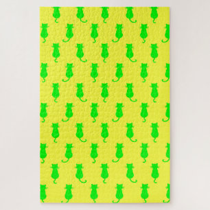 Polka Dot Pattern Pop Art Chat In Limonen und gelb