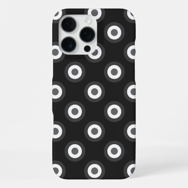 Polka Dot Pattern - Schwarz-weiß Grau iPhone 16 Pro Max Hülle (Rückseite)