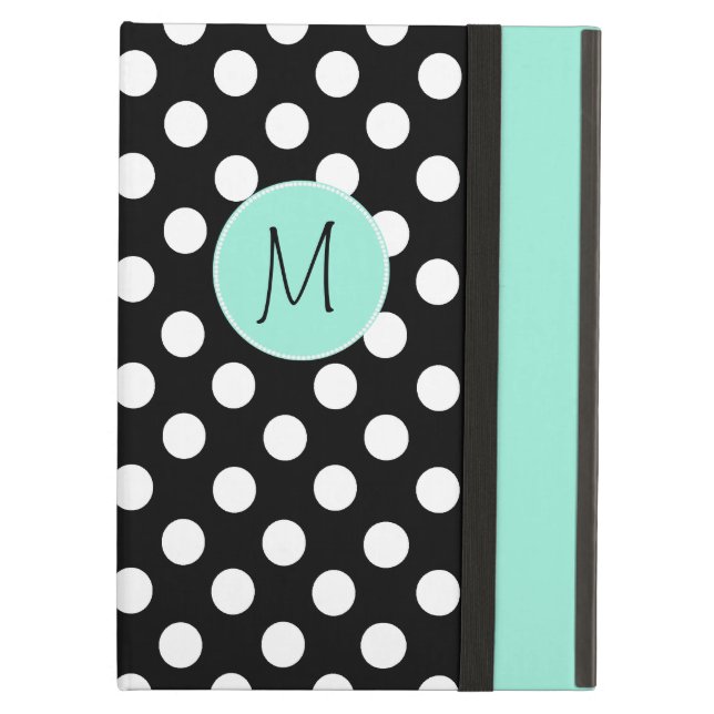 Polka Dot Pattern und Monogram iPad Air Hüllen (Vorderseite Geschlossen)