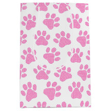 Polka dot paw Prints auf Weiß