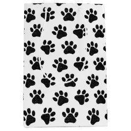 Polka Dot Paw Prints Mittlere Geschenktüte