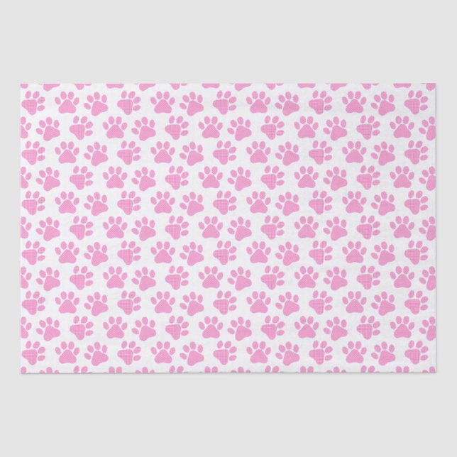 Polka Dot Paw Prints Seidenpapier (Vorderseite)
