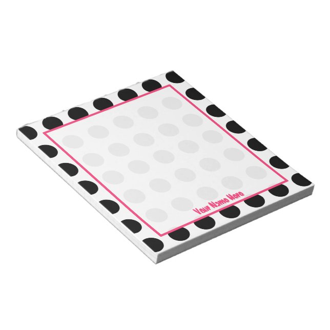 Polka Dot Personalisiert Notepad Notizblock (angewinkelt)