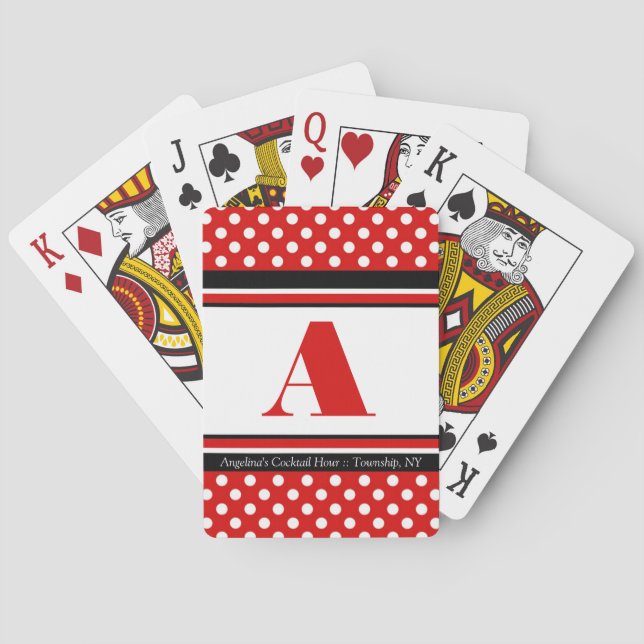 Polka Dot Personalisierte Spielkarten (Rückseite)