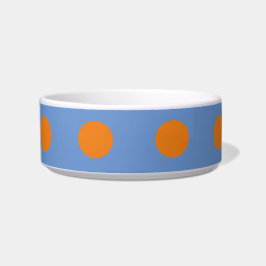 Polka Dot Pet Bowl (Denim Blue & Orange) Napf