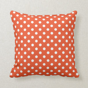 Polka Dot Pillow in Mandarine Tango Kissen