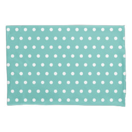 Polka Dot Pillowcase (Aqua & White) Kissenbezug