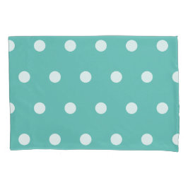 Polka Dot Pillowcase (Aqua & White) Kissenbezug