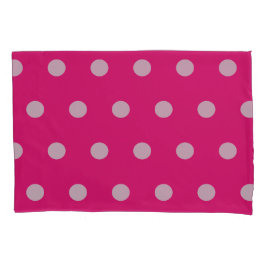 Polka Dot Pillowcase (Hot Pink & Gray) Kissenbezug