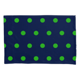 Polka Dot Pillowcase (Navy Blue & Lime Green) Kissenbezug