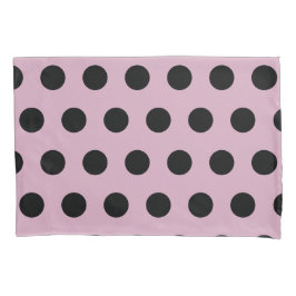 Polka Dot Pillowcase (rosa und schwarz) Kissenbezug