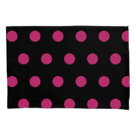 Polka Dot Pillowcases (Schwarz & Neon Pink) Kissenbezug