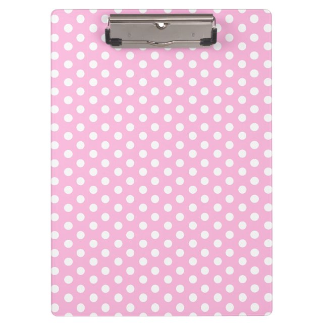 Polka dot pink fügen Sie Ihren Namen und die erste Klemmbrett (Vorderseite)
