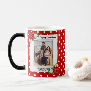 Polka Dot Poinsettia Foto Weihnachtskaffee Tasse