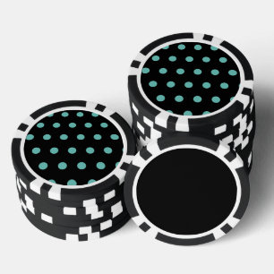 Polka Dot Poker Chips (Black & Aqua)