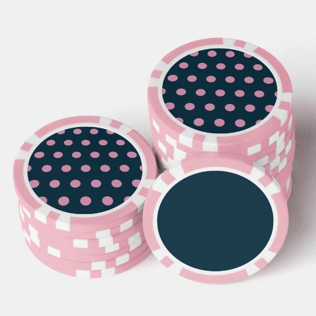 Polka Dot Poker Chips (Midnight Blue & Soft Pink) (Stapel)