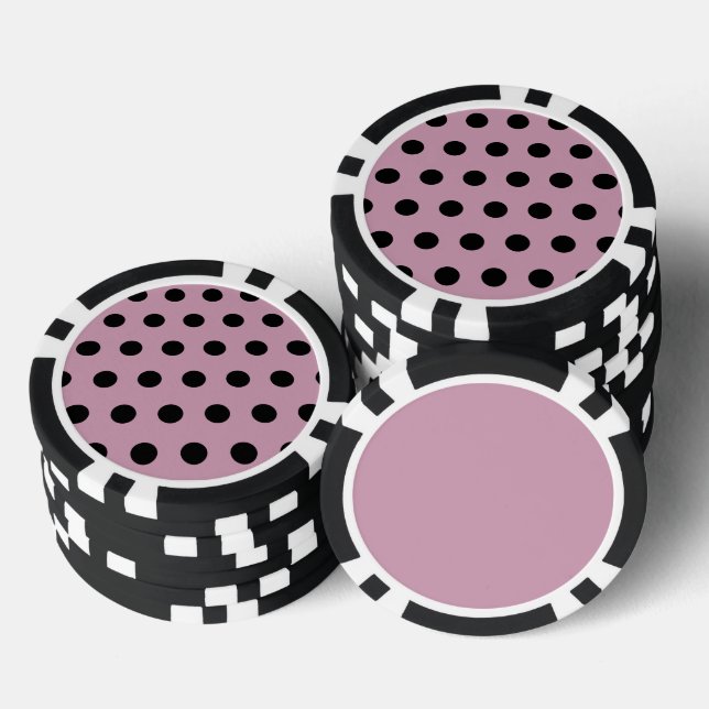 Polka Dot Poker Chips (rosa & schwarz) (Stapel)