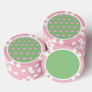 Polka Dot Poker Chips (Sage Green & Pastel Pink)