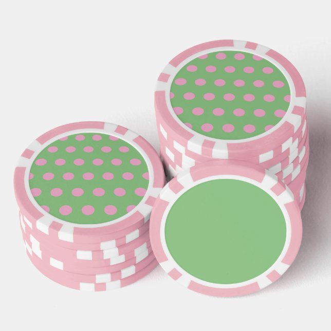 Polka Dot Poker Chips (Sage Green & Pastel Pink) (Stapel)