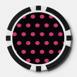 Polka Dot Poker Chips (Schwarz & Neon Pink)