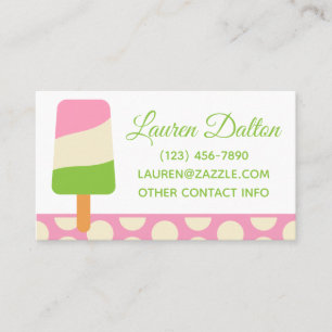Polka Dot Popcles Business oder Contact Cards Visitenkarte