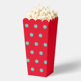 Polka Dot Popcorn Box (Red & Aqua) Geschenkschachtel