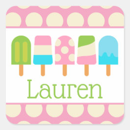 Polka Dot Popsicle Personalisiert Stickers