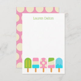 Polka Dot Popsicles Flat-Mitteilungskarten Dankeskarte