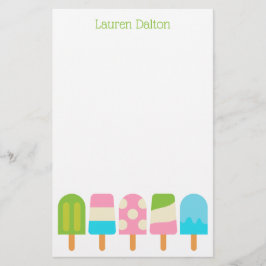 Polka Dot Popsicles Personalisiert Stationery Briefpapier