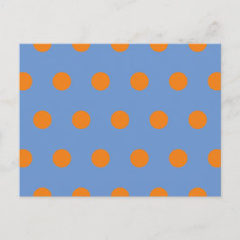 Polka Dot Postcard (Denim Blue & Orange) Feiertagspostkarte