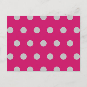 Polka Dot Postkarte (Hot Pink & Grau)