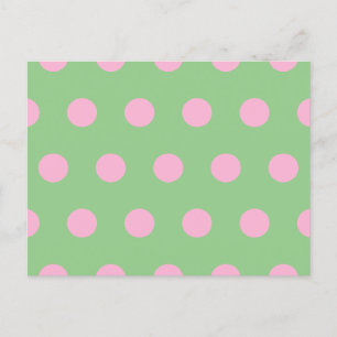 Polka Dot Postkarte (Salbeigrün & Pastellrosa)