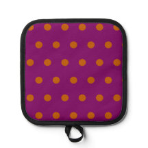 Polka Dot Pot Holder (Deep Magenta & Orange)