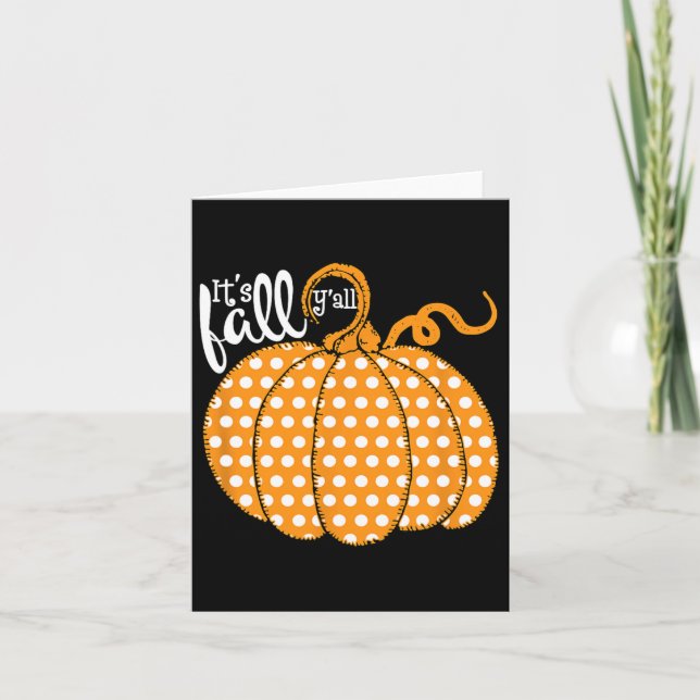 Polka Dot Pumpkin glücklicher Fall - sein Fall Yal Karte (Vorderseite)