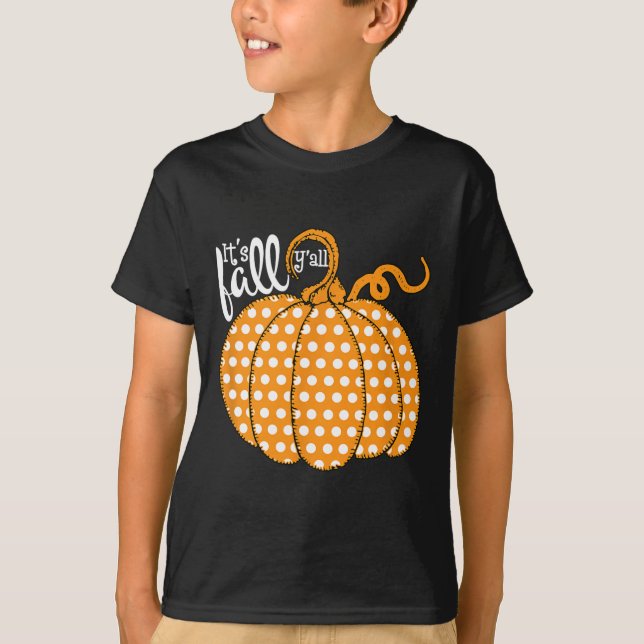 Polka Dot Pumpkin glücklicher Fall - sein Fall Yal T-Shirt (Vorderseite)